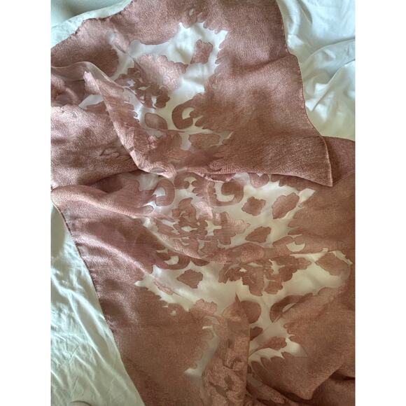 JESSICA MCCLINTOCK BURNOUT BROCADE SHEER DRESSY SHAWL - Picture 8 of 10